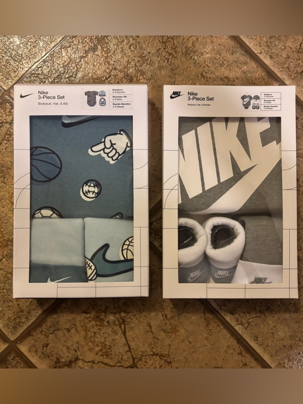 NWT *Bundle of 2* Nike infants boxed onesie gift sets size 0-6m